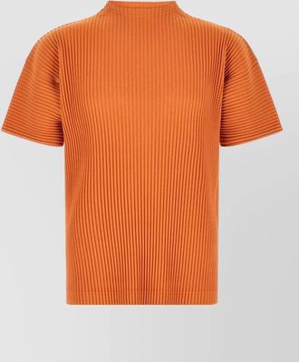 Homme Pliss&eacute; Issey Miyake march series pleated crew neck shirt