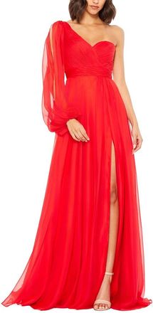 Mac Duggal One Sleeve Chiffon Gown