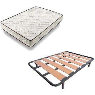HOGAR 24 Hogar24 - Cama Completa - Colch&oacute;n Flexitex + Somier Lama Ancha + Patas 90x200