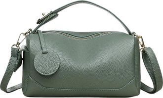 Generic Cymwer Women PU Leather Solid Color Shoulder Bag w/Zipper for Outings Commuting(Blue) (Blue)