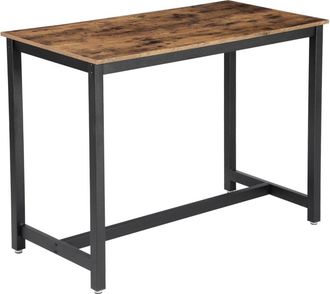 Vasagle Mesa de bar industrial multifuncional de metal de color marr&oacute;n y negro