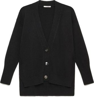 Maliparmi Cashmere Merinos Cardigan - Dames - Vesten - Zwart - M - Wol - Truien & Vesten