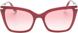 Emporio Armani Vierkante Zonnebril - Dames - Zonnebrillen - Rood - ONE Size - Accessoires