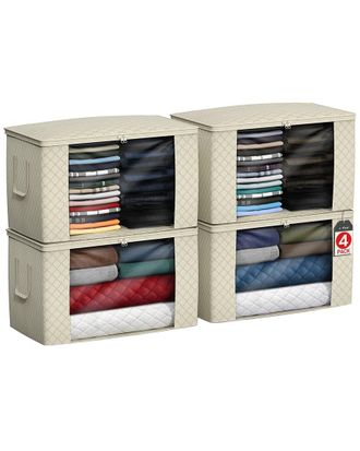 Sorbus Pack of 4 Foldable Storage Bag Organizers