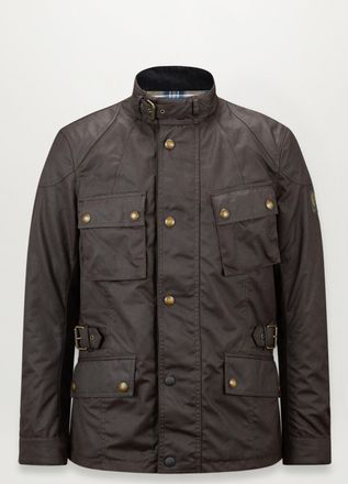 Belstaff Crosby Motorcycle Jacket Mens Waxed Cotton Mahogany Size S