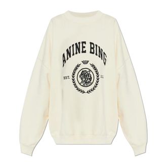 Anine Bing Sweatshirts, female, Beige, Size: S Miles Sweatshirt