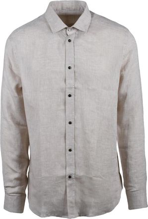Deuxieme Shirt Beige Linen Shirt