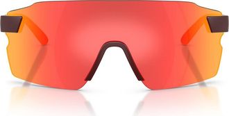 Ferrari 133mm Oversize Rectangular Sunglasses in Red Bordeaux Matte /Dark Grey at Nordstrom