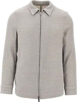 Emporio Armani Waffle jersey jacket with zip closure Man 46