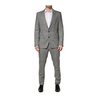 Dolce & Gabbana Single Breasted Suits, male, Gray, Size: L Martini Single Breasted Formal 2PC Suit
