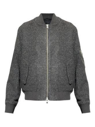 AllSaints Saku zip-fastening bomber jacket - men - Wool/Polyester/Polyamide - L - Grey