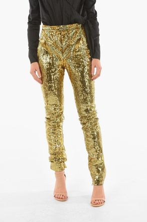 Philipp Plein COUTURE Pantaloni Paillettati ELEGANT con Zip alla Caviglia Philipp Plein