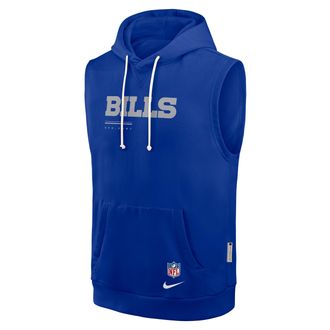 Nike Buffalo Bills Sideline Nike Mens Dri-FIT NFL Sleeveless Pullover Hoodie in Blue | 03B44DA81-0CN
