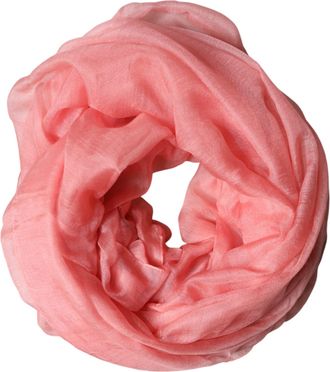 Dolce & Gabbana Mens Printed Silk Scarf With Frayed Edges - Coral Cashmere - One Size