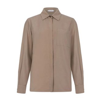 Max Mara Shirts, female, Brown, Size: 2XS Siamese Silk Canvas Shirt