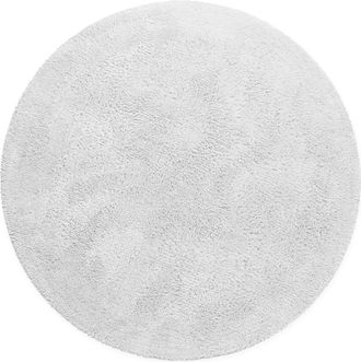 Wecon Home Alfombra de ba&ntilde;o blanca redonda de algod&oacute;n 80 cm