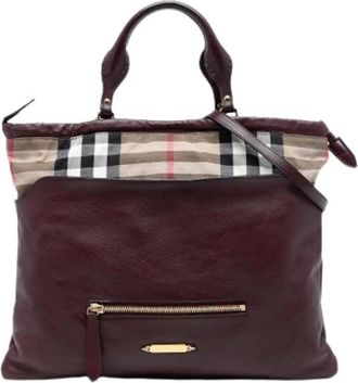 Burberry Pre-owned Tote Bags, female, Red, Size: ONE SIZE Pre-owned The Big Crush Satchel