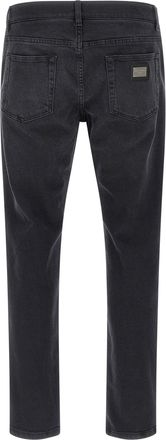 Dolce & Gabbana Mens Black Cotton Straight-Leg Jeans Clothing