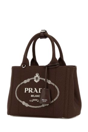 Prada Womens Brown Canvas Small Prada Jardini&atilde;&uml;re Handbag Cacao Borse A Mano Bag