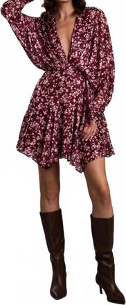 Ted Baker Floral Mini Dress In Burgundy