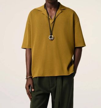 Ami Short Sleeve Polo In Havana