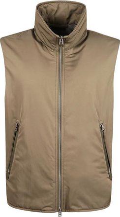 Tom Ford Stretch Light Nylon Down Vest - Heren - Bodywarmers - Groen - XL - Nylon - Jassen