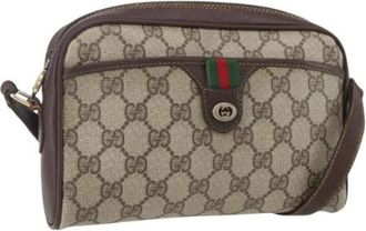 Gucci Pre-owned Cross Body Bags, female, Beige, Size: ONE SIZE Pre-owned Canvas Cross Body Bag