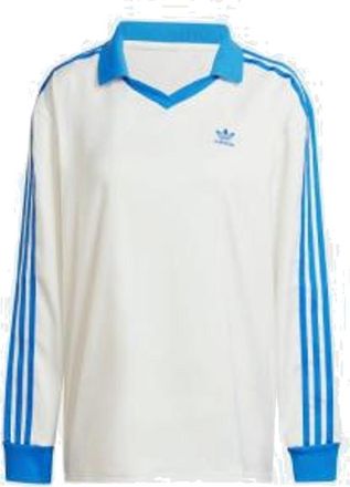 adidas (WMNS) adidas 3-Stripes Satin Long Sleeve T-Shirt Asia Sizing White Blue IR6100