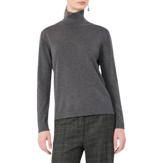 Max Mara Maglia - Dames - Coltruien - Grijs - S - Wol - Truien & Vesten