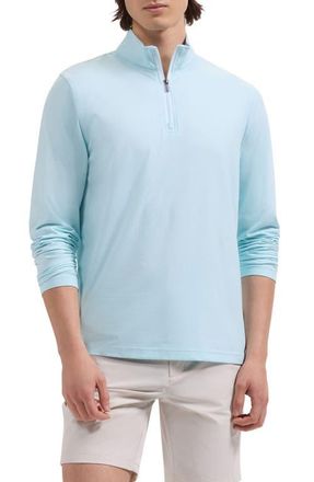 Bugatchi M&eacute;lange Quarter Zip Pullover in Aqua at Nordstrom, Size Xx-Large