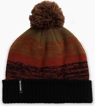 Turtle Fur Fade Cuffed Pom Winter Hat in Black at Nordstrom