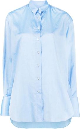 Finamore Heldere Blauwe Napoli Overhemden - Dames - Overhemden - Blauw - L - Overhemden
