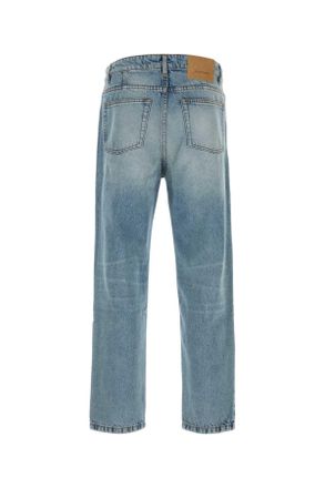Ami Mens Denim Jeans Bleuused Exterior: Cotton