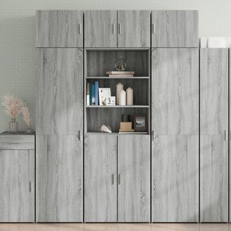 Berkfield Home Storage Cabinet Grey Sonoma 70x42.5x225 cm Engineered Wood