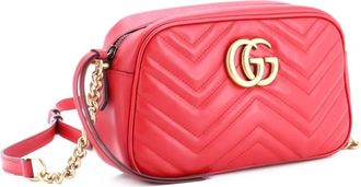Gucci GG Marmont Shoulder Bag Matelasse Leather Small crossbody bag - Rood