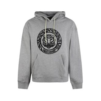 Just Cavalli Hoodies, male, Gray, Size: L Felpa