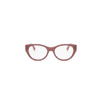 Fendi Glasses, female, Pink, Size: 53 MM Oval Optical Frame FF Diamonds