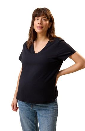 Kindred Bravely Classic Modal V-Neck Nursing T-Shirt in Black at Nordstrom, Size X-Large