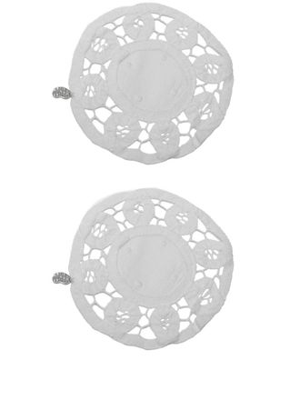 Gohar Set di 2 sottobicchieri in pizzo - Bianco