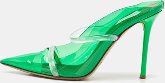 Malone Souliers Green/transparent Pvc Maureen Pointed Toe Mules