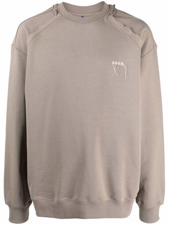 Ader Error logo crew-neck sweatshirt - unisex - Cotton - 3 - Neutrals