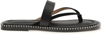 Dries Van Noten Mens Slip-On Leather Sandals With Sequins Black Calf