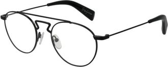 Yohji Yamamoto Zwarte Aviator Metalen Optische Frames - Heren - Brillen - Zwart - ONE Size - Accessoires