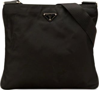 Prada Borsa a tracolla in tessuto con zip 2013-2025 - Nero