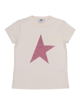Golden Goose Gouden Gans Stermeisjes T-shirt katoenjersey met glitterprint