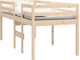 vidaXL Cama Alta Madera Maciza De Pino 90x200 Cm Vidaxl