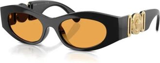 Versace Ve 4480U Ovalen Zonnebril - Dames - Zonnebrillen - Zwart - 51 MM - Accessoires