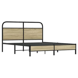 Berkfield Home Elegant Bed Frame Frame 150x200 cm King Size Sonoma Oak Wood in Brown