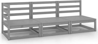 vidaXL Vidaxl - Muebles De Jard&iacute;n 3 Piezas Gris Madera De Pino Maciza