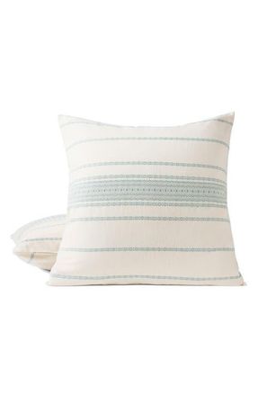Coyuchi Rippled Stripe Organic Cotton Pillow Sham in Undyed W/Surf at Nordstrom, Size Euro